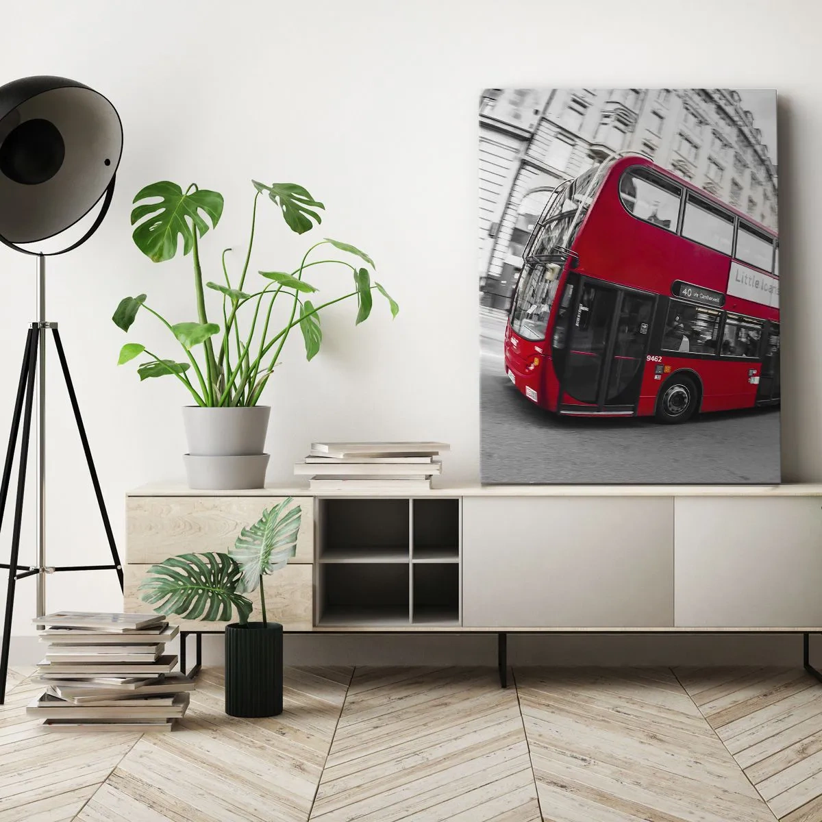 Schilderen op canvas - Londen traditioneel - by bus - 70x100 cm