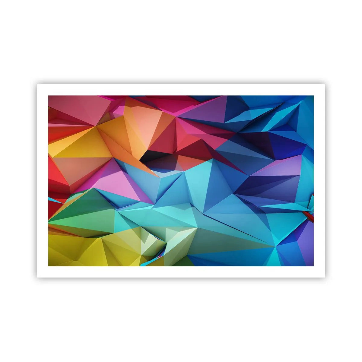 Poster - Regenboog origami - 91x61 cm