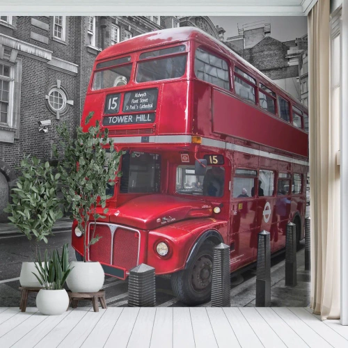 Fotobehang Premium Canvas - Altijd hetzelfde - Stad, Londen, Architectuur - 450x315 cm