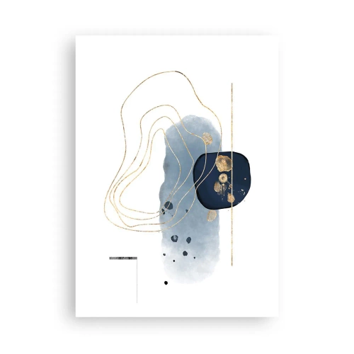 Poster - Blauw en goud fantasie - 50x70 cm