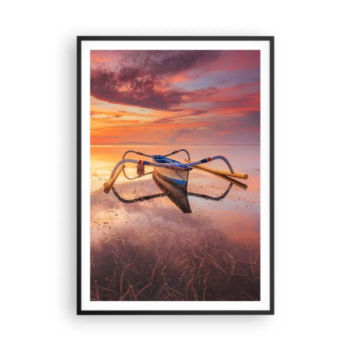 Poster in een zwarte lijst - De rust van een tropische avond - 70x100 cm