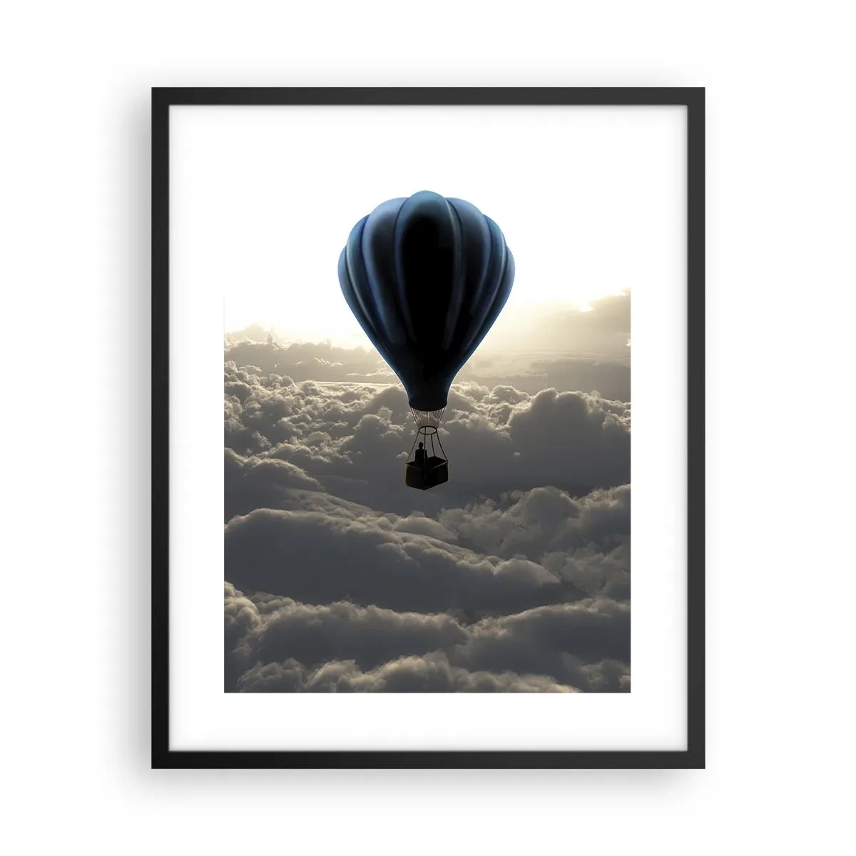 Poster in een zwarte lijst - Een zwerver boven de wolken - 40x50 cm