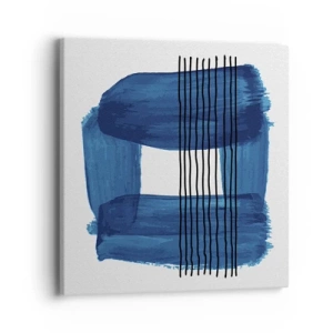 Schilderen op canvas - Blauwe en zwarte compositie - 40x40 cm