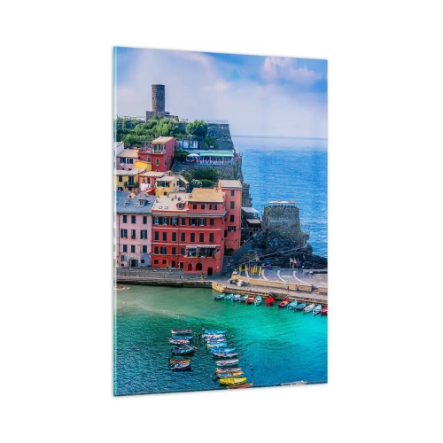 Schilderen op glas - Mediterrane magische stad - 80x120 cm