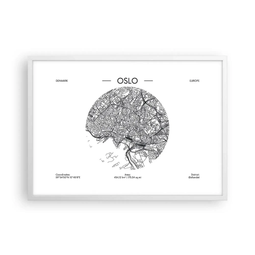 Poster in een witte lijst - Anatomie van Oslo - 70x50 cm