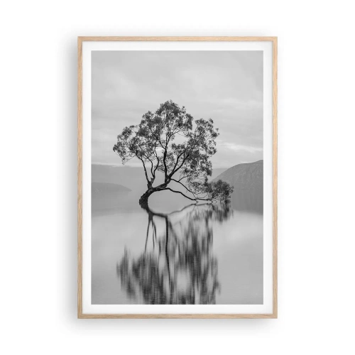 Een poster in een licht eiken lijst - Er is zo'n land - 70x100 cm