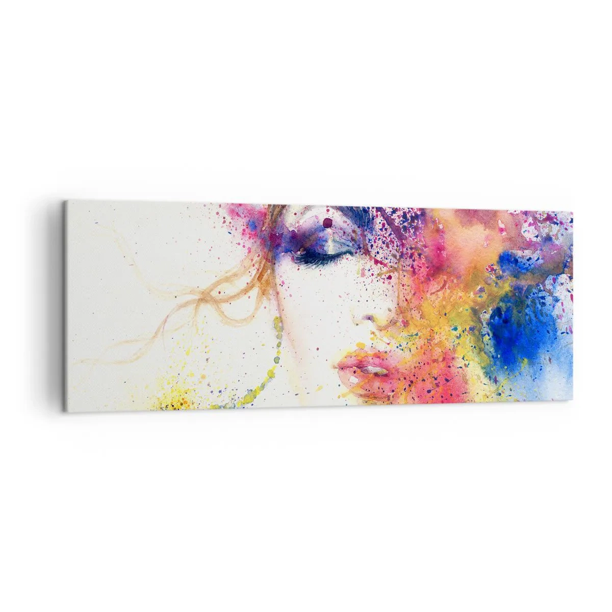 Schilderen op canvas - Regenboogduizeligheid - 140x50 cm