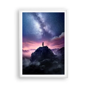 Poster in een witte lijst - En hij voelde het leven - 70x100 cm