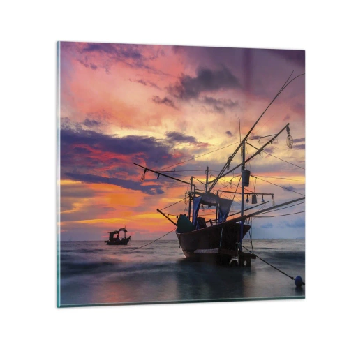 Schilderen op glas - Exotische avond - 50x50 cm