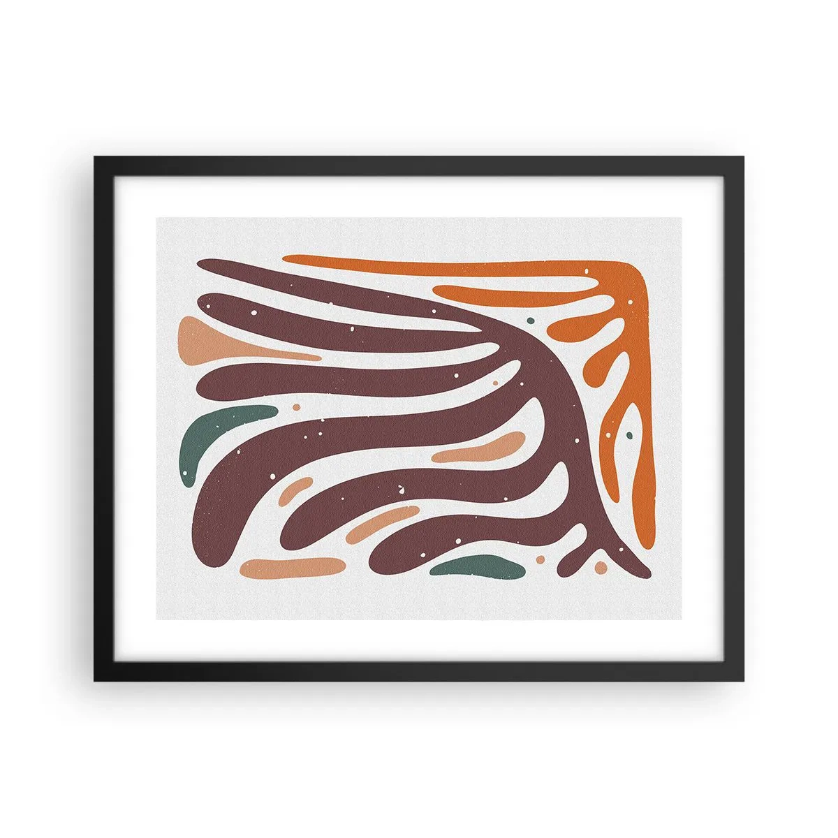 Poster in een zwarte lijst - Stralende organische compositie - 50x40 cm