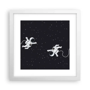 Poster in een witte lijst - Kosmische dans - 30x30 cm