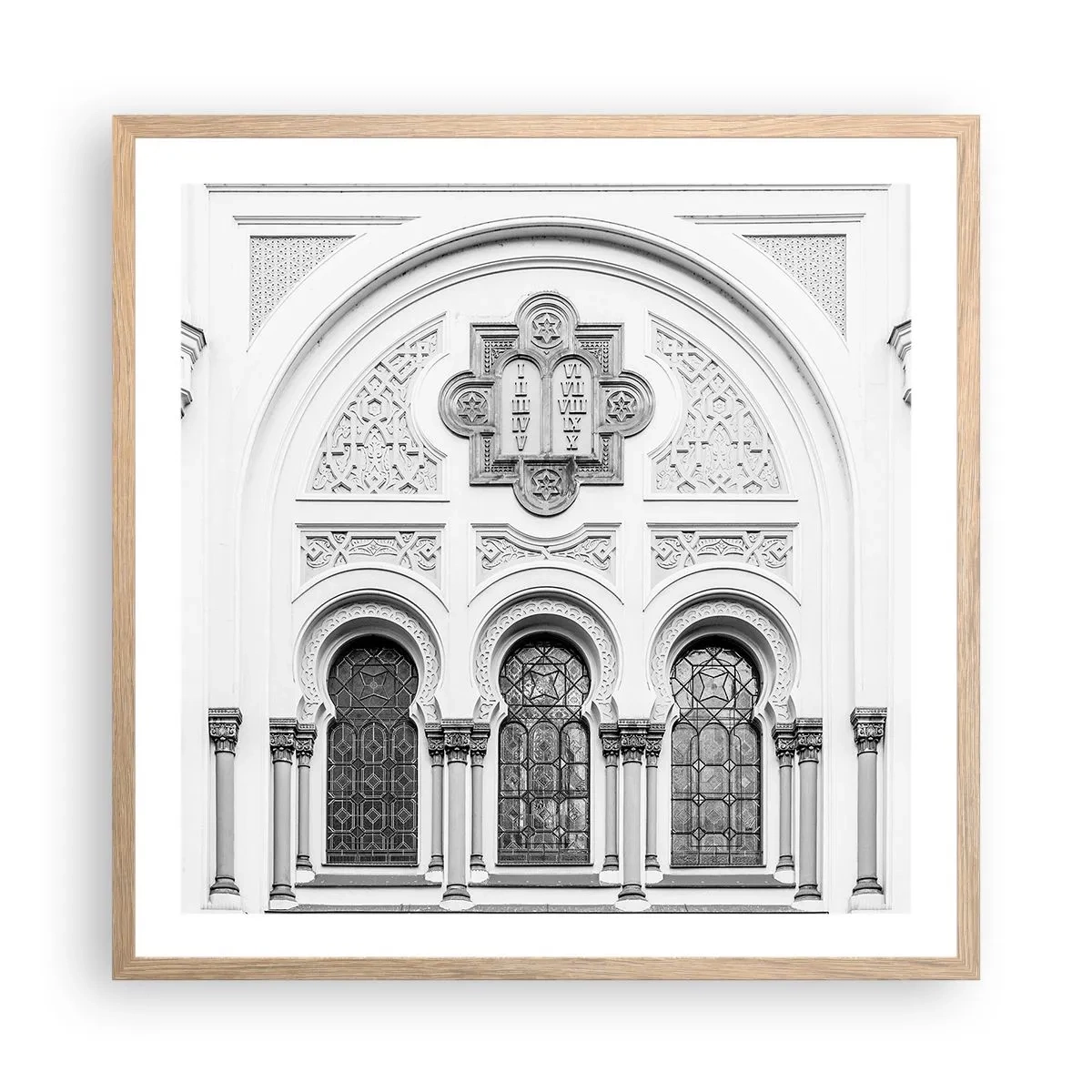 Een poster in een licht eiken lijst - Op de grens van culturen - 60x60 cm