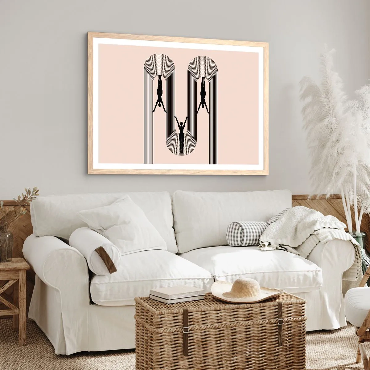 Een poster in een licht eiken lijst - Op zijn kop - 91x61 cm