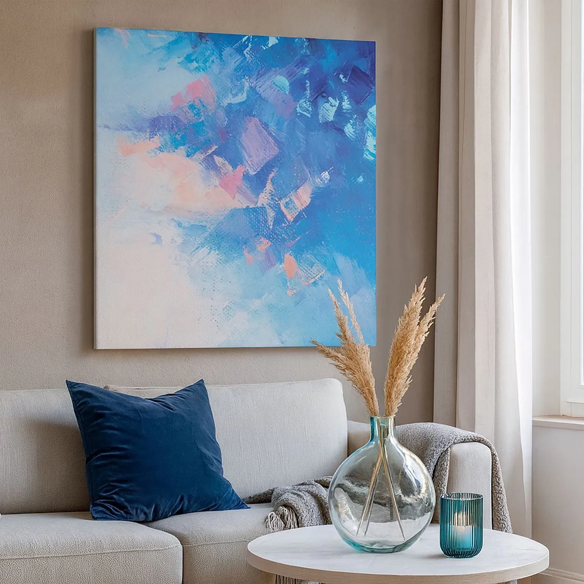 Schilderen op canvas - Winter abstractie - 30x30 cm