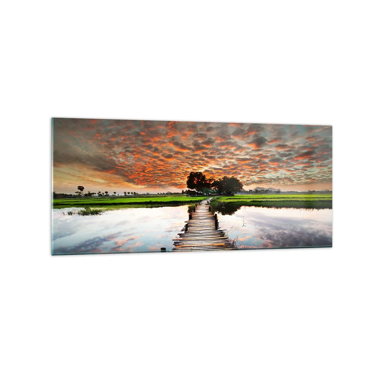 Schilderen op glas - Strek je armen - ademen - 120x50 cm