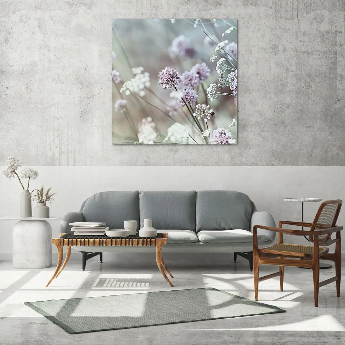 Schilderen op glas - Zoete filigrane kruiden - 60x60 cm