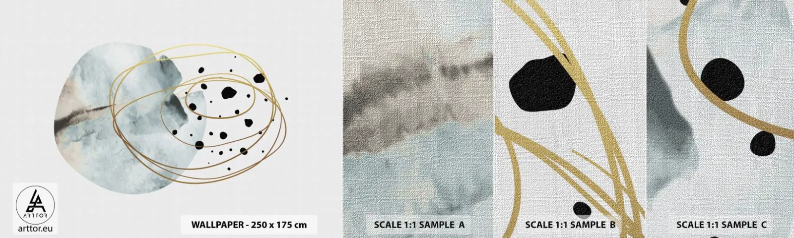 Fotobehang Monster Premium Canvas - Omarmd door de ruimte - Abstractie, Deel, Modern patroon - 100x30 cm