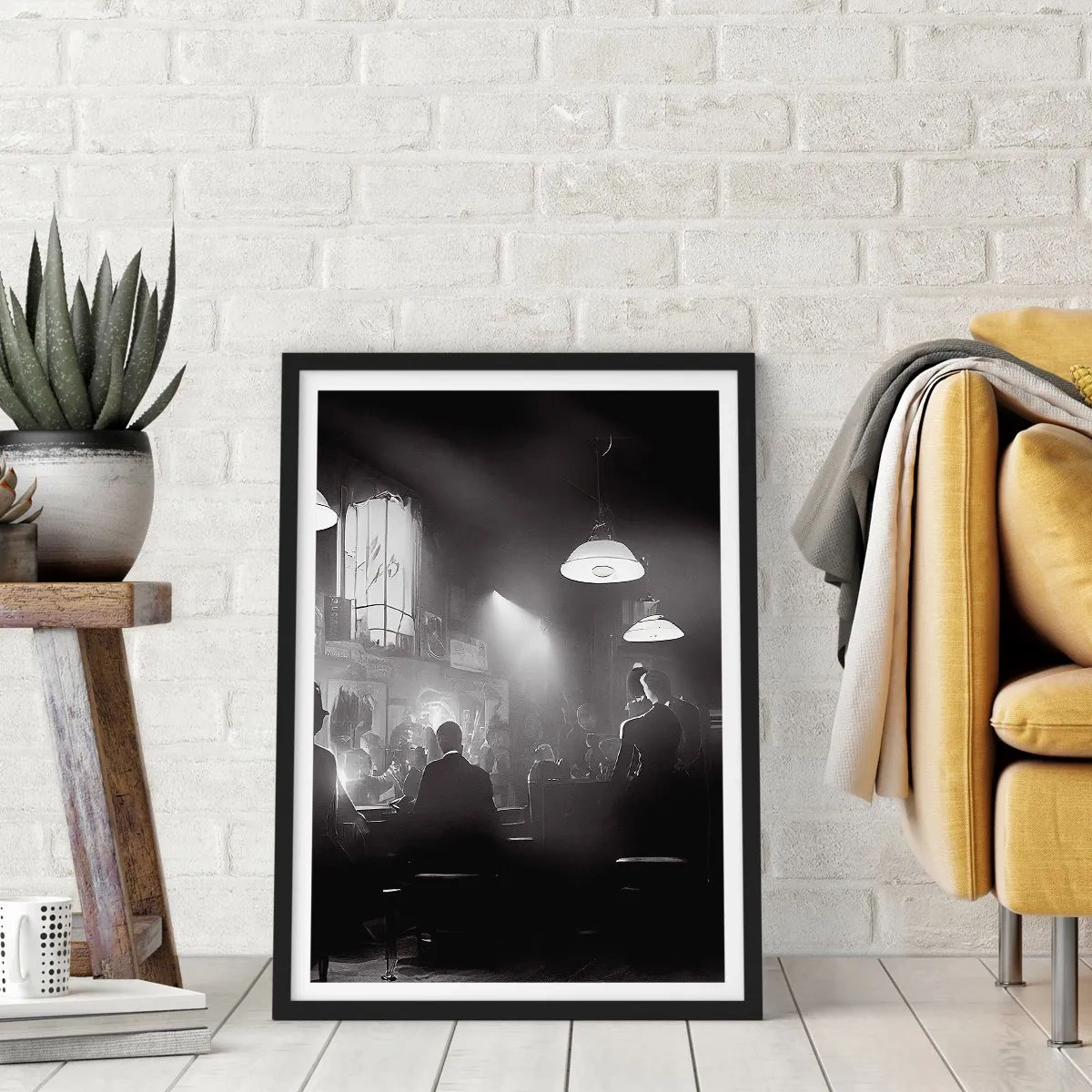 Poster in een zwarte lijst - In jazz-sfeer - 61x91 cm