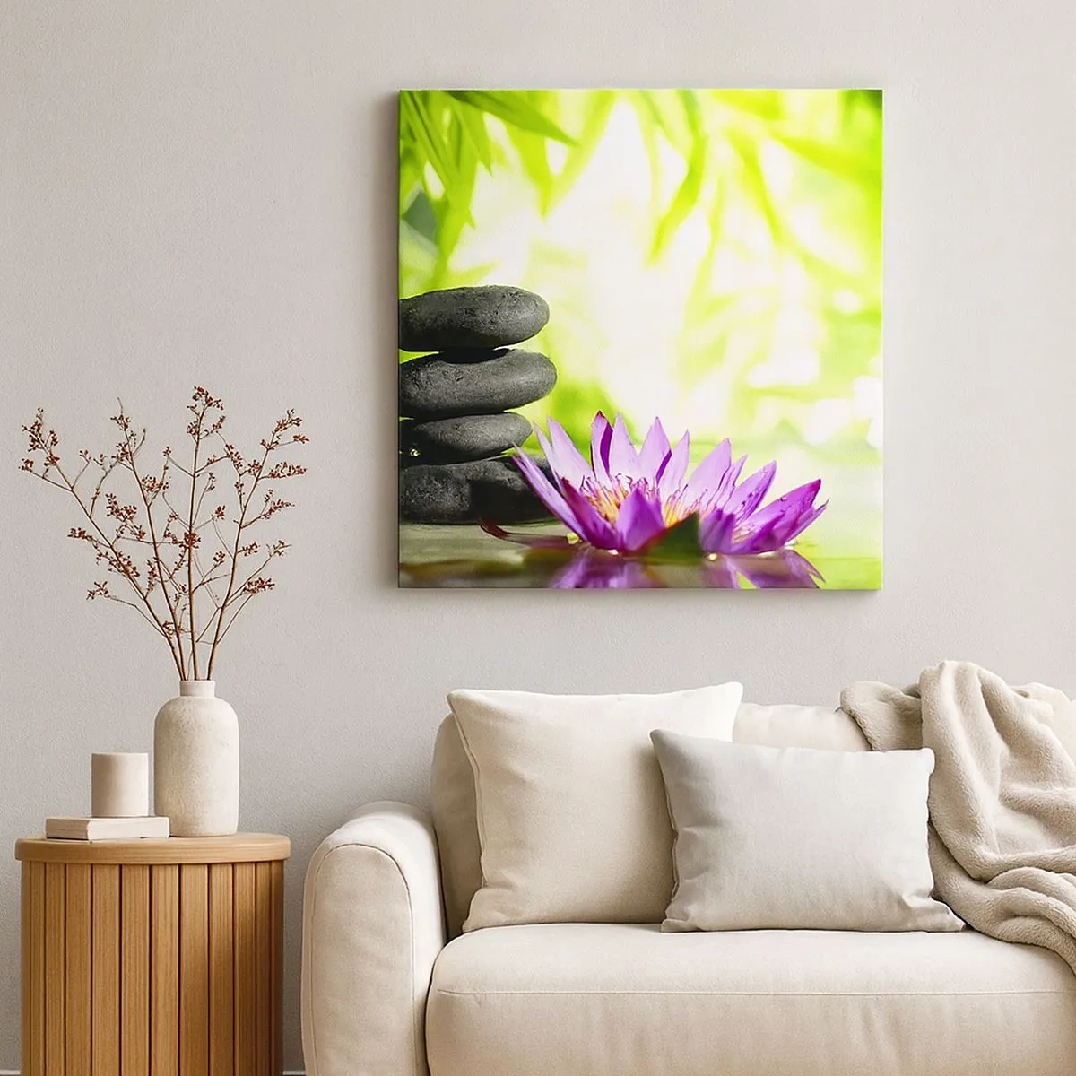 Schilderen op canvas - In een bamboestruik - 30x30 cm