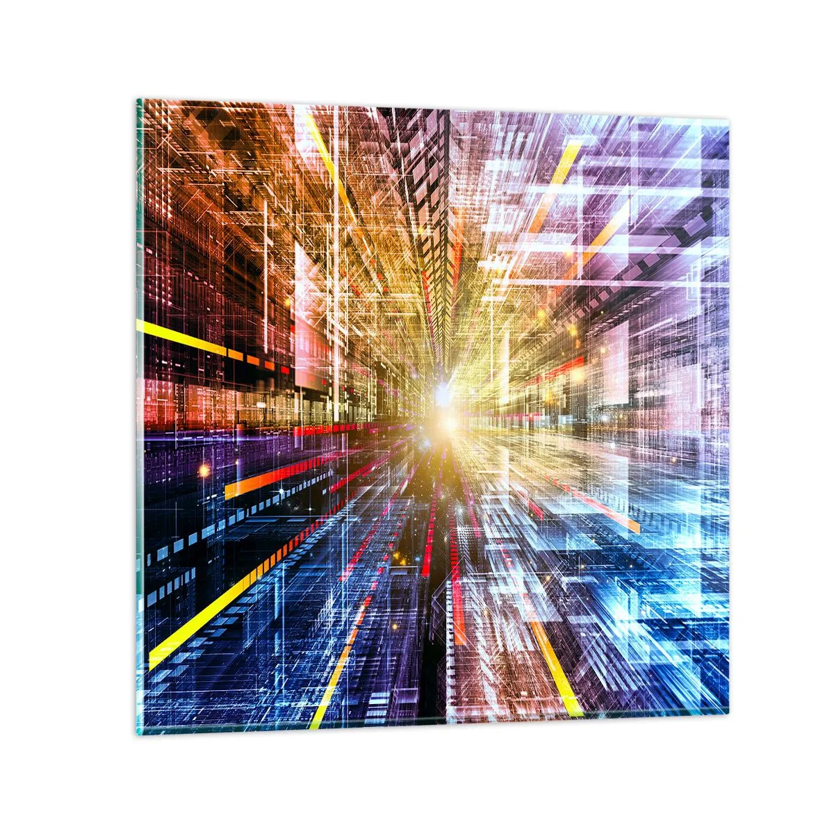 Schilderen op glas - Lichtgevende gang - 70x70 cm