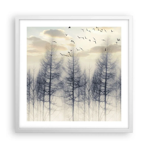 Poster in een witte lijst - Bosgeesten - 50x50 cm