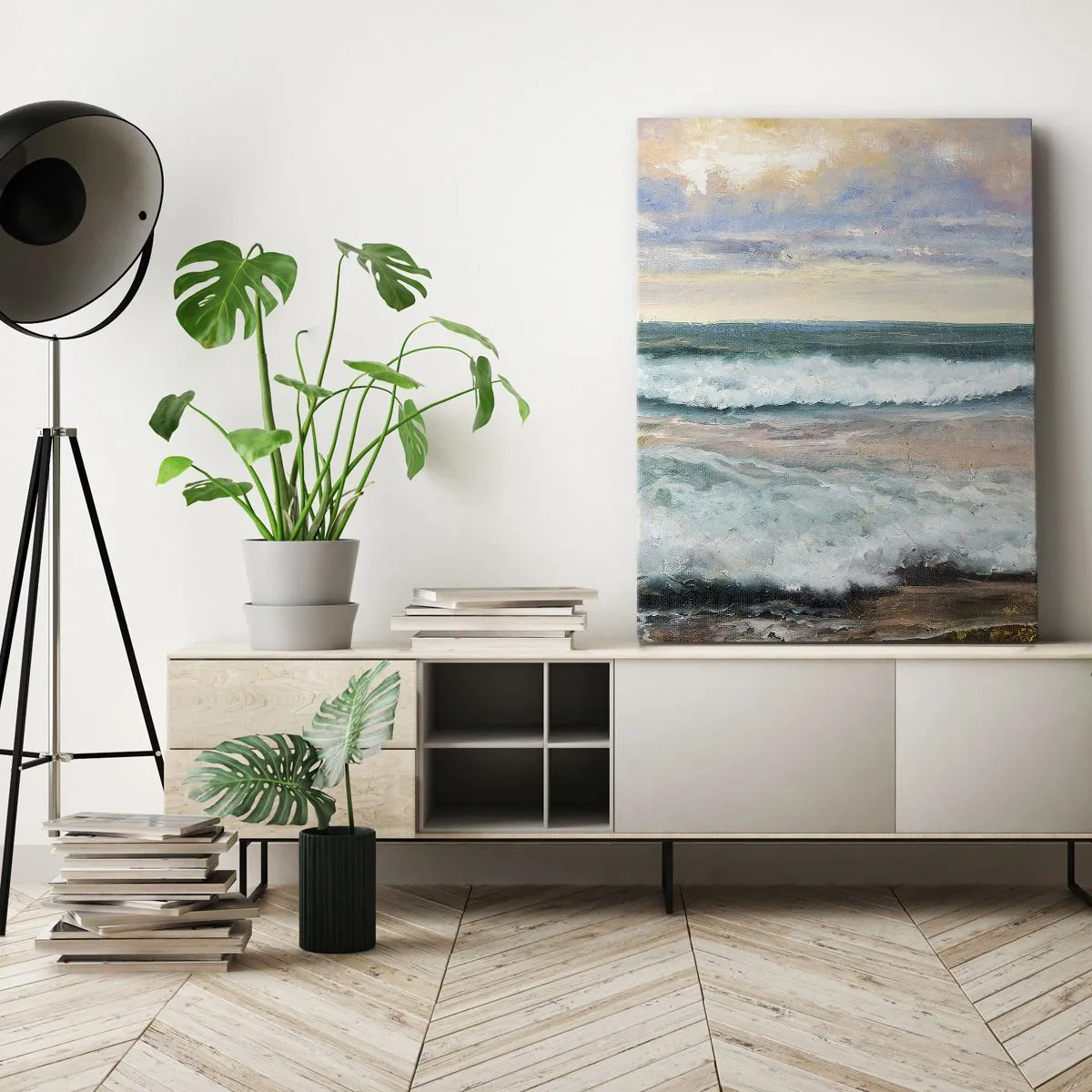 Schilderen op canvas - Hier maak je je ziel glad - 45x80 cm