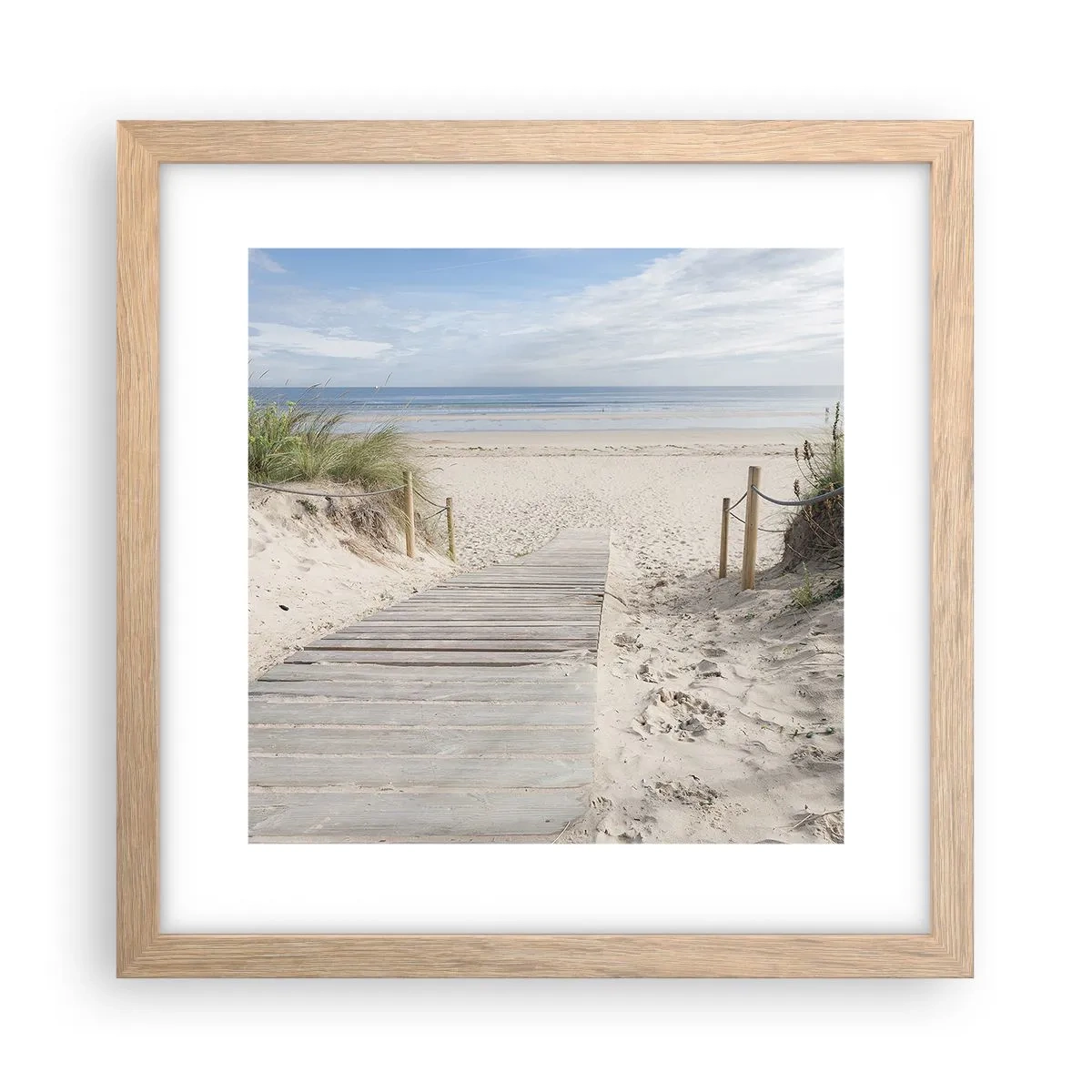 Een poster in een licht eiken lijst - naar de horizon - 30x30 cm