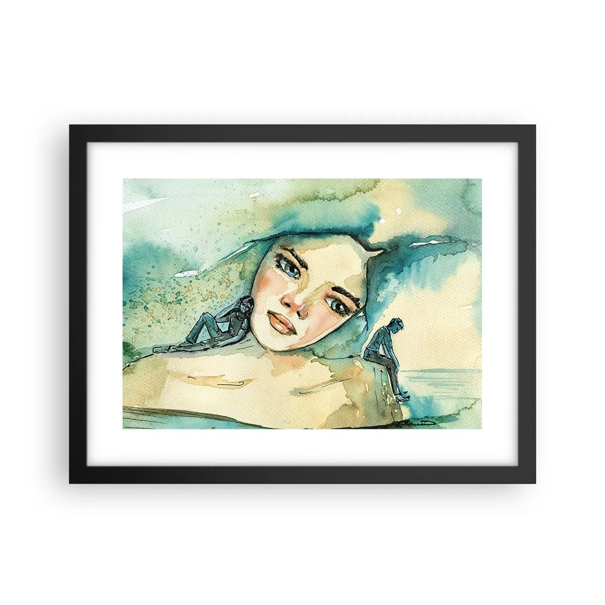 Poster in een zwarte lijst - Ben ik blauw? - 40x30 cm