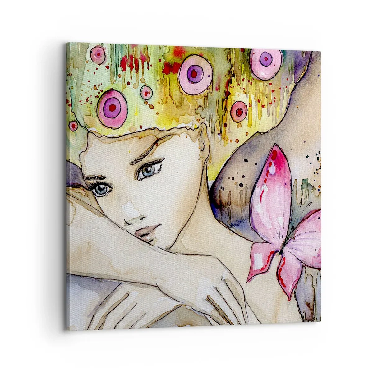 Schilderen op canvas - Vlinderprinses - 60x60 cm