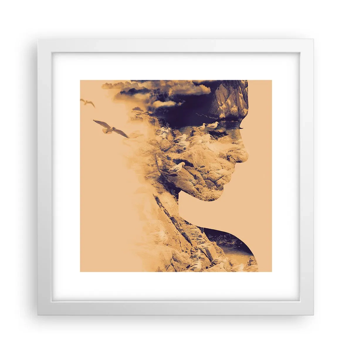 Poster in een witte lijst - Van nature mooi - 30x30 cm