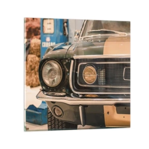 Schilderen op glas - Ontmoeting met een legende - 50x50 cm