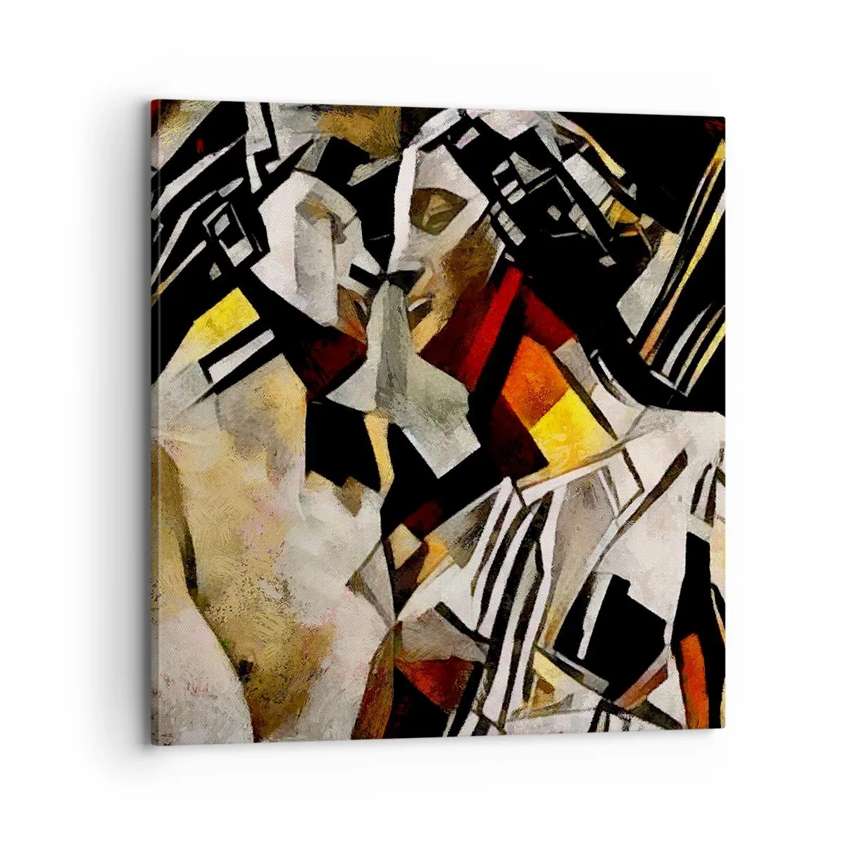 Schilderen op canvas - Een statige kus - 70x70 cm