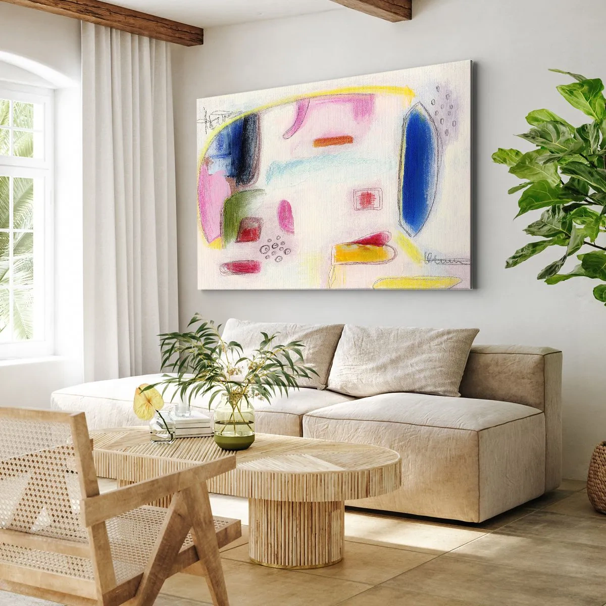 Schilderen op canvas - Meer bol dan hol of plat - 120x80 cm