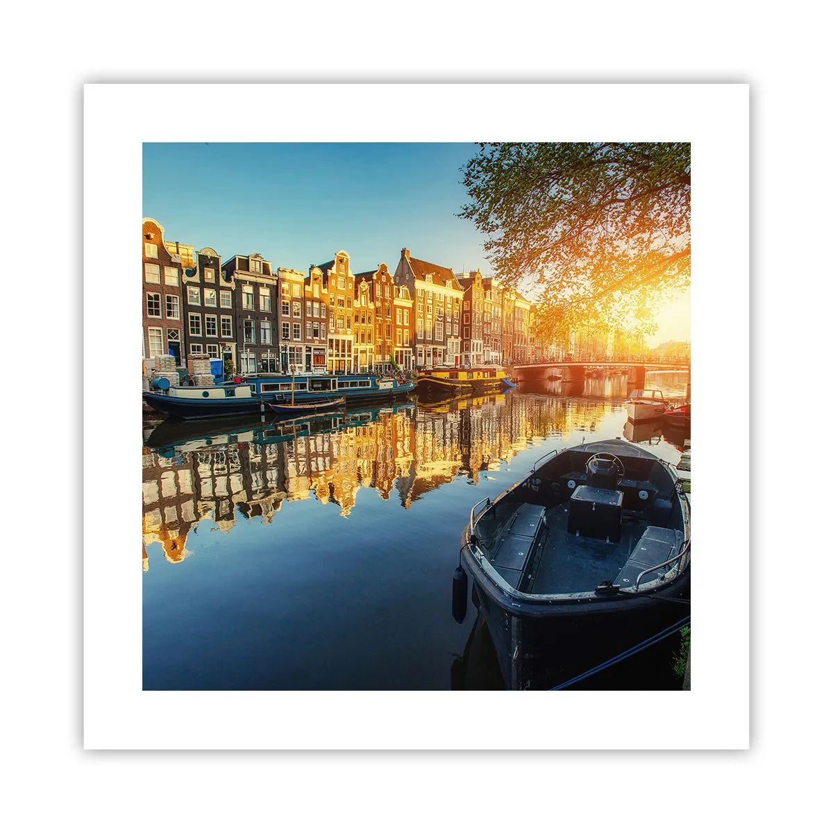 Poster - Ochtend in Amsterdam - 40x40 cm