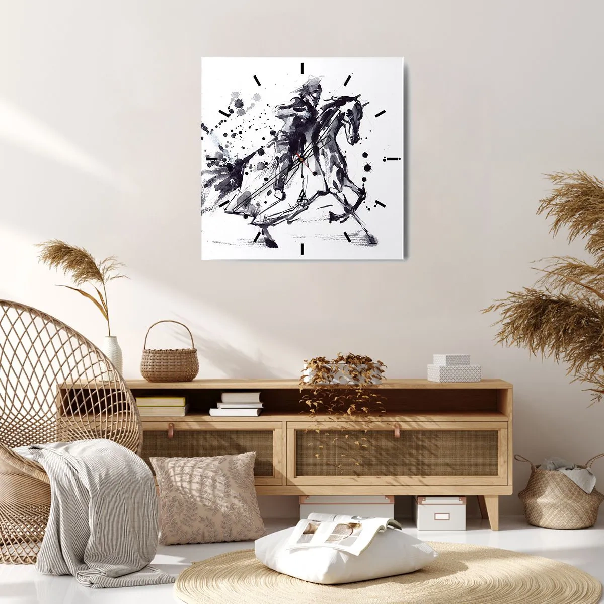 Wandklok - Klok - Zwarte ridder - 40x40 cm
