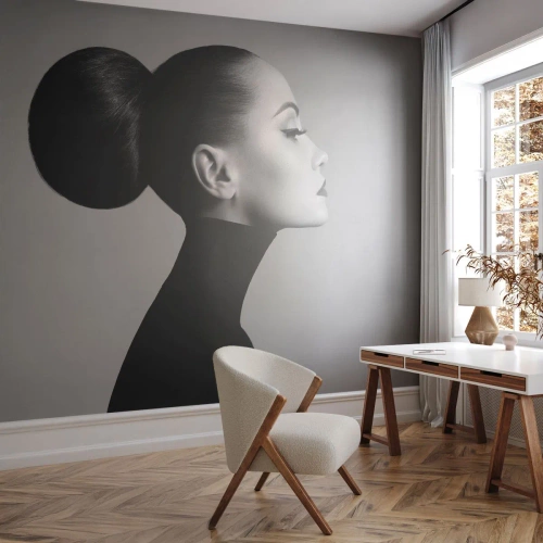 Fotobehang Premium Sand - Moderne Nefertiti - Vrouw, Kapsel, Model - 150x105 cm