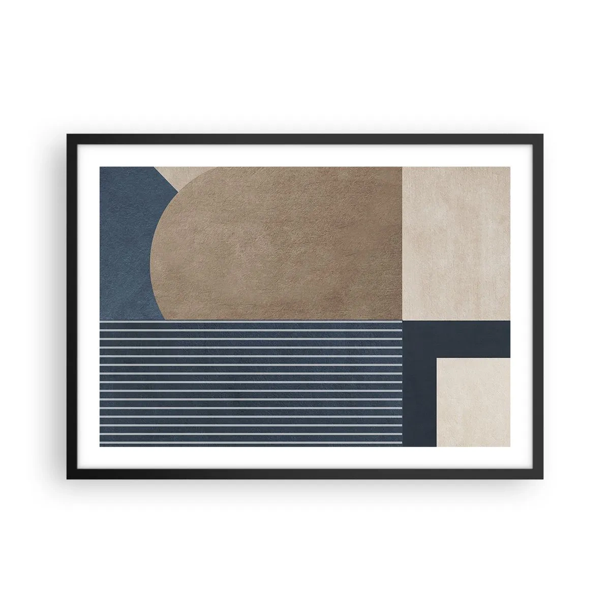 Poster in een zwarte lijst - Een compositie van eenvoud en rondheid - 70x50 cm