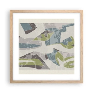 Een poster in een licht eiken lijst - Compositie achter het glas - 40x40 cm