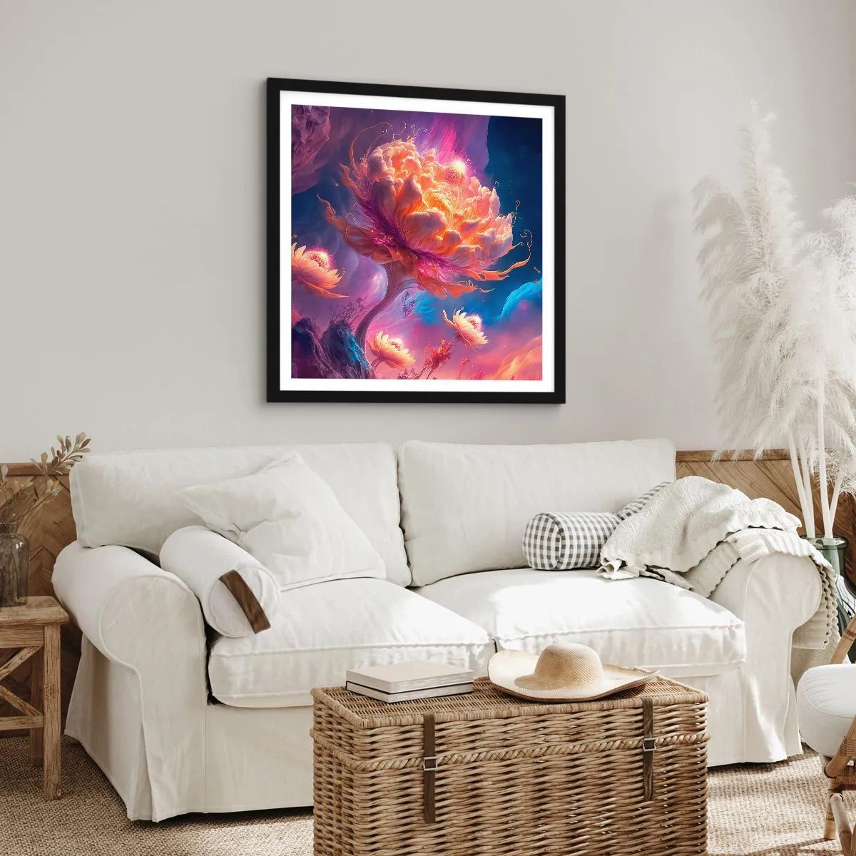 Poster in een zwarte lijst - Andere wereld - 60x60 cm