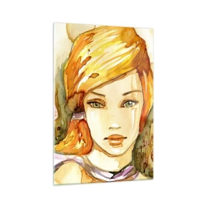 Schilderen op glas - Een smaragdgroene look die woede kalmeert - 70x100 cm