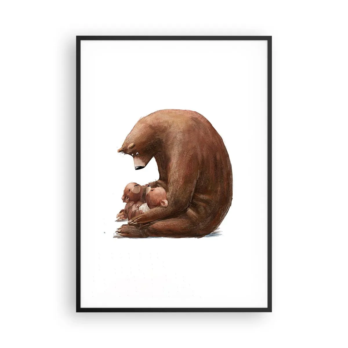 Poster in een zwarte lijst - Zoete dromen, kinderen - 70x100 cm