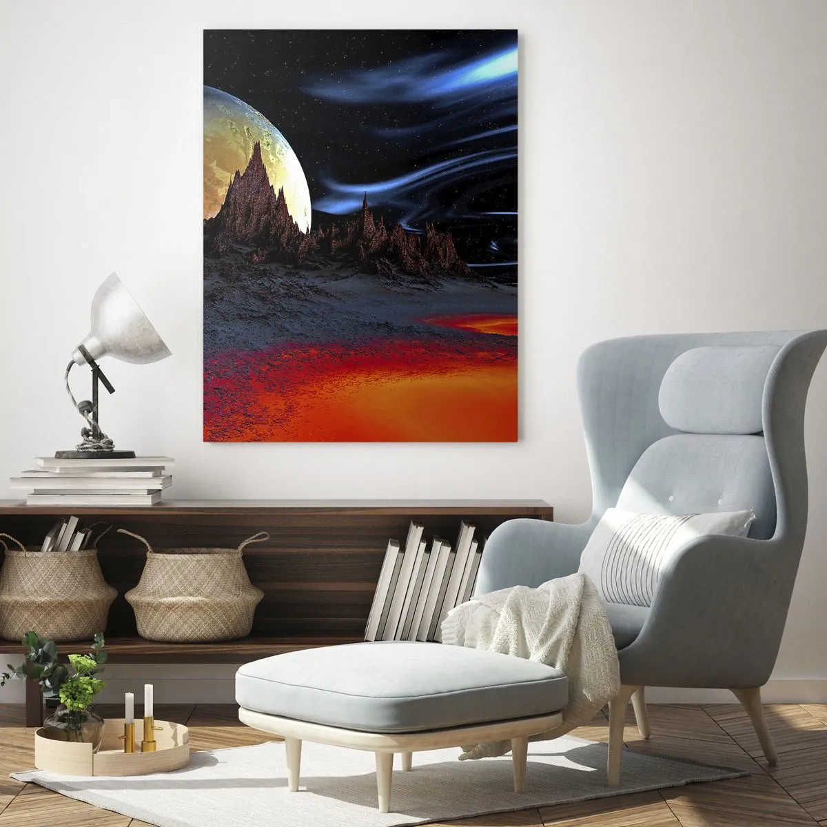 Schilderen op glas - Onbekende wereld - 50x70 cm