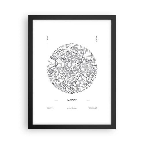 Poster in een zwarte lijst - Anatomie van Madrid - 30x40 cm