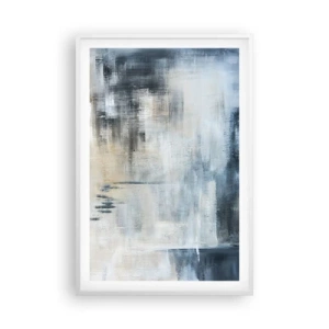 Poster in een witte lijst - Achter het blauwe gordijn - 61x91 cm