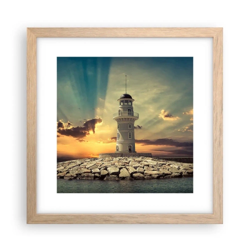Een poster in een licht eiken lijst - Licht - Goed - Schoonheid - 30x30 cm