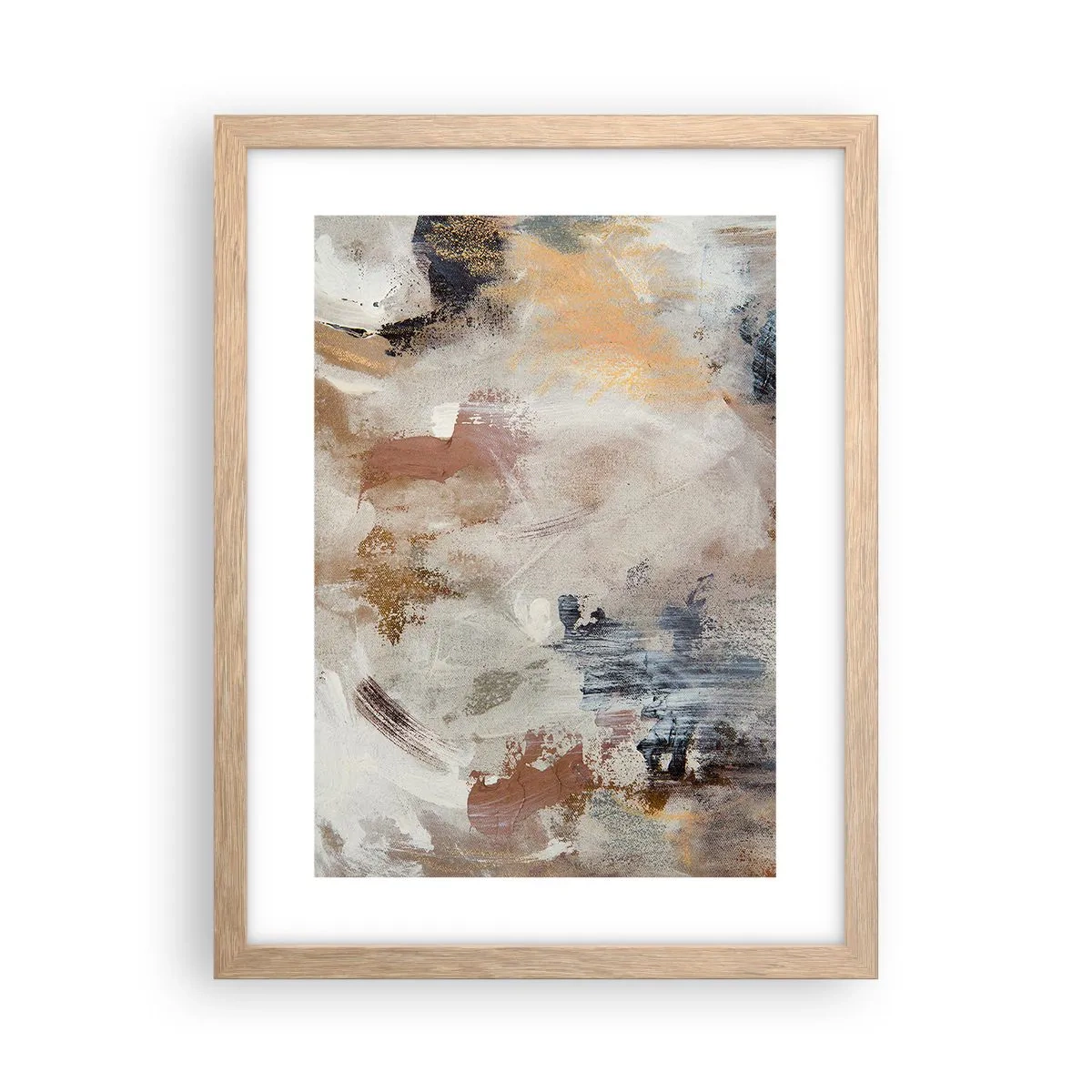 Een poster in een licht eiken lijst - Mistige abstractie - 30x40 cm