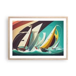 Een poster in een licht eiken lijst - Met elementen als een broer - 70x50 cm