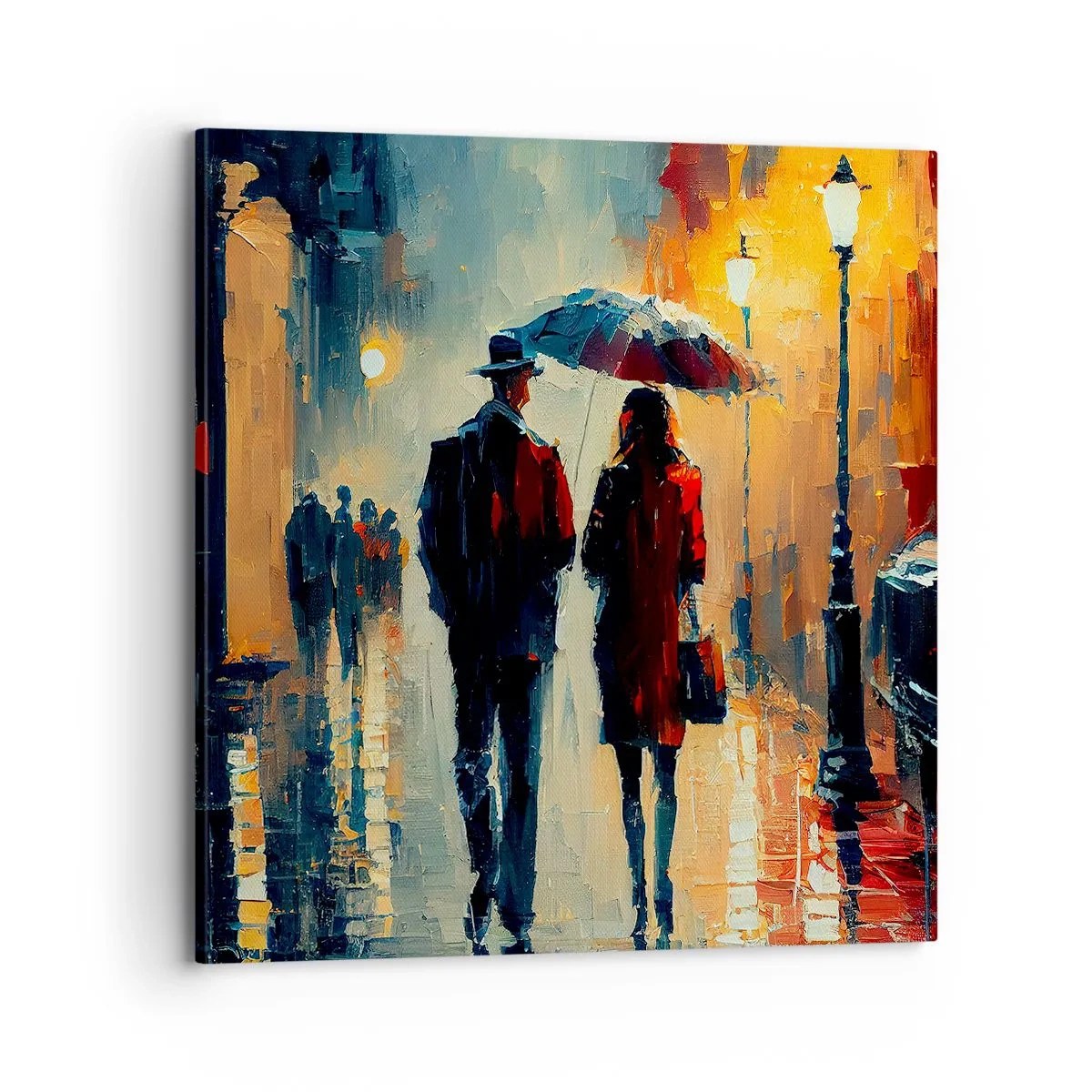 Schilderen op canvas - Stedelijk love strory - 70x70 cm