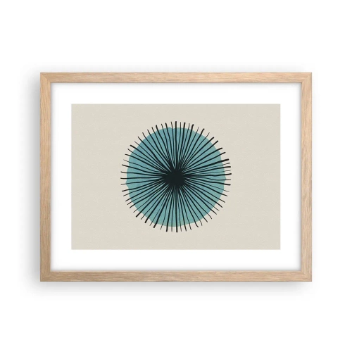Een poster in een licht eiken lijst - Stralend in het blauw - 40x30 cm