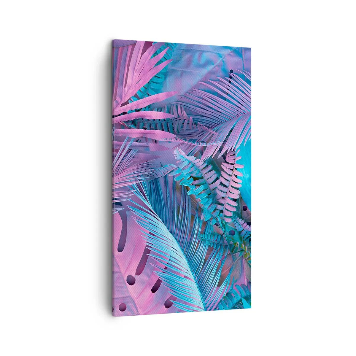 Schilderen op canvas - Tropen in roze en blauw - 45x80 cm